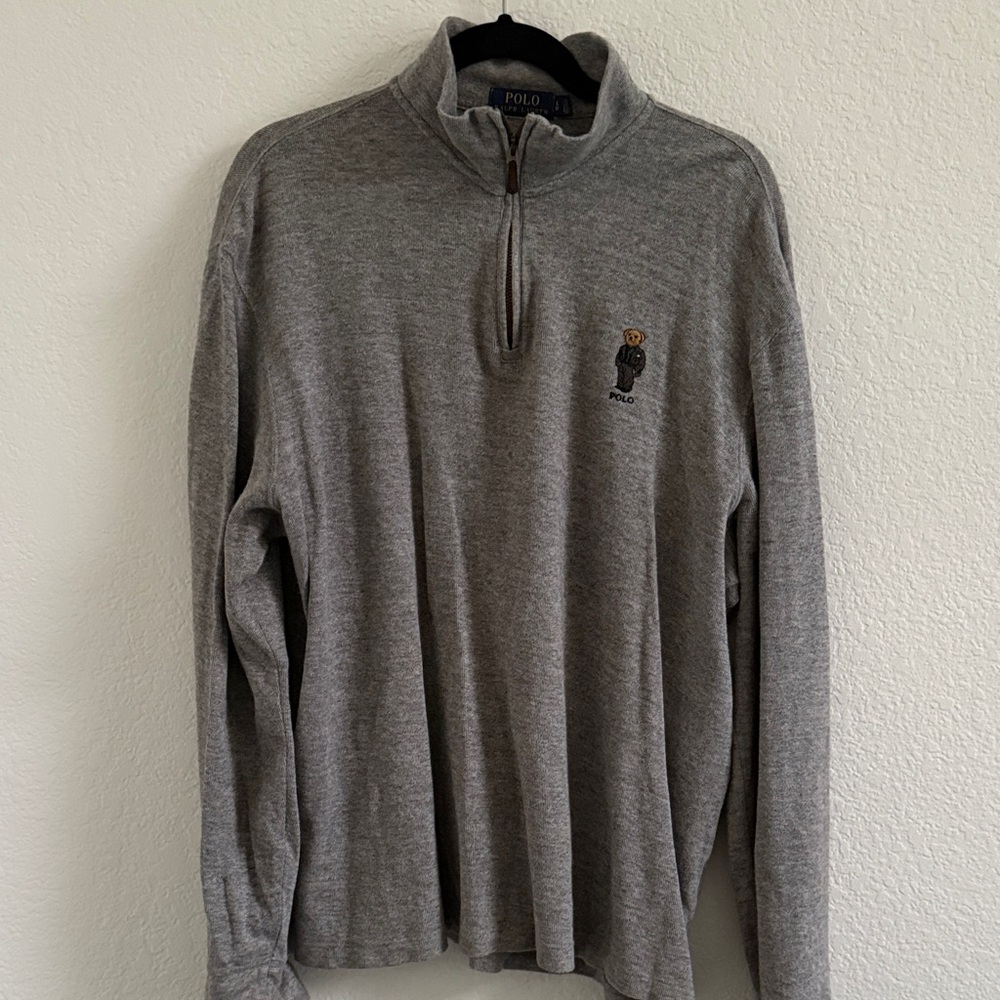 Vintage Polo by Ralph Lauren Heather Gray Zip-Up Sweater
